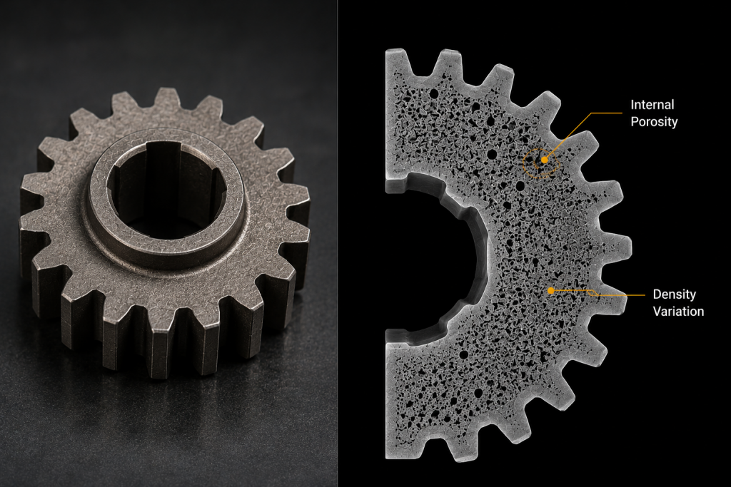 CT analysis of a sintered metal gear