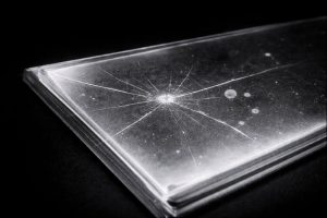 X-ray radiographic image of an industrial glass component