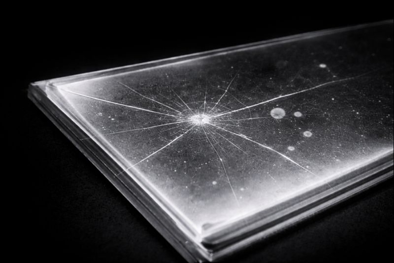 X-ray radiographic image of an industrial glass component