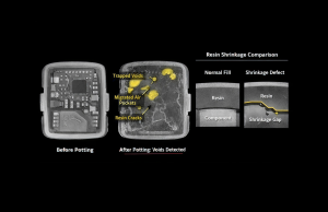 reference CT scan captured before potting establishes the baseline internal condition.