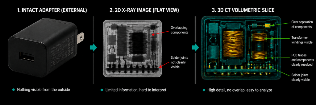 Industrial CT Reveal Inside a Power Adapter