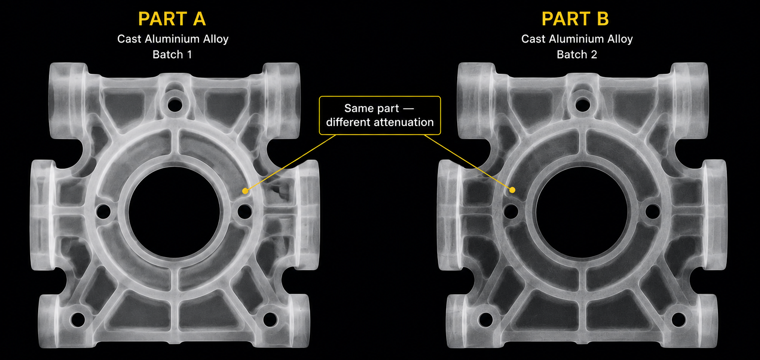 X-ray radiographs of two geometrically