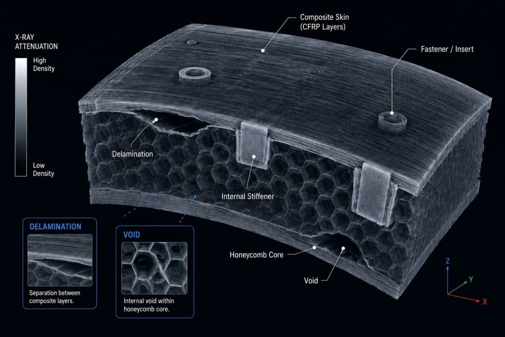 CT reconstruction of a CFRP composite
